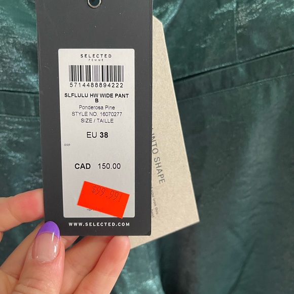 NWT- green wide leg trousers - Picture 8 of 9